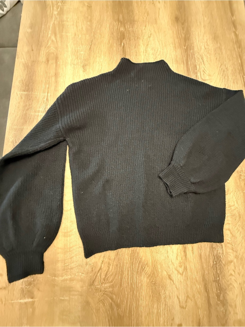 Women’s Black Ribbed Mock-Neck Sweater